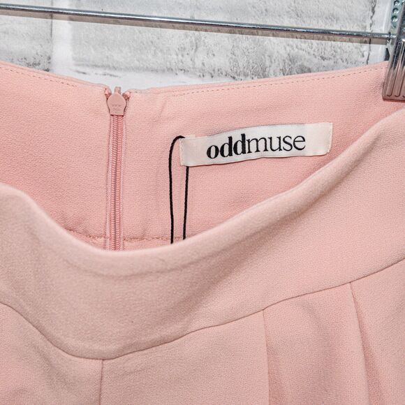 Odd Muse London Women’s Pink Pleated High Rise Ankle Zip Trousers XS NWT - Picture 3 of 14